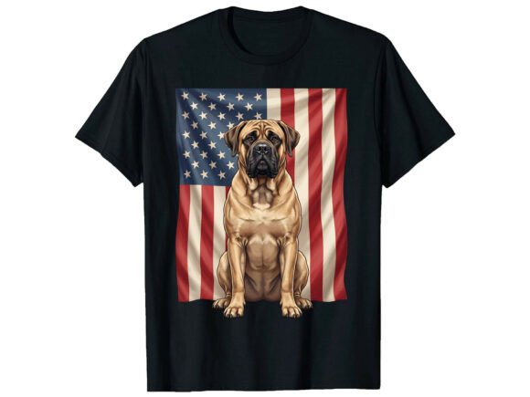 Boerboel Flag 4th of July T-Shirt Graphics