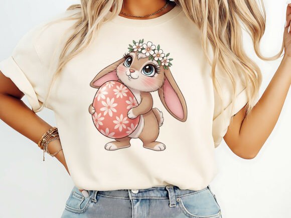 Cute Floral Bunny Easter T-Shirt Graphics Review