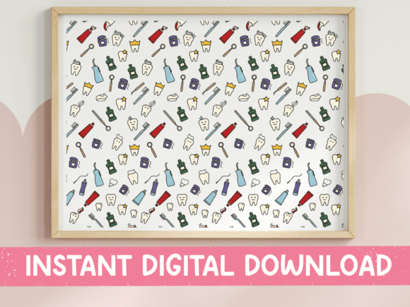 Dentist Office Doodle Pattern SVG: Graphics for T-Shirt Designs