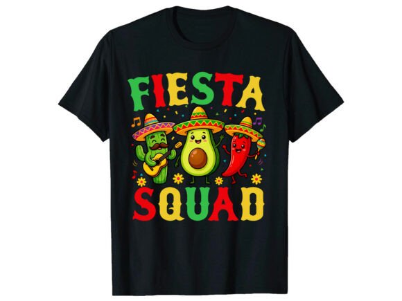Fiesta Squad: Bold Graphics for T-Shirt Designs