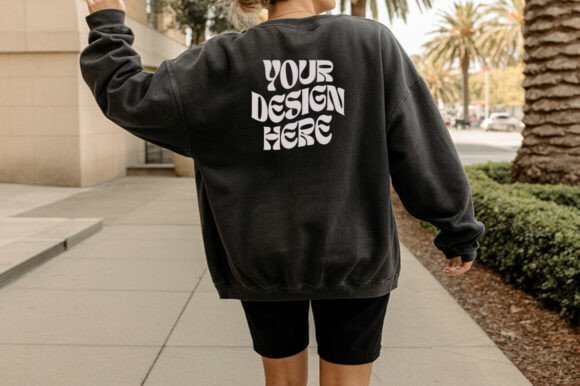 Gildan 18000 Back Sweatshirt Mockup