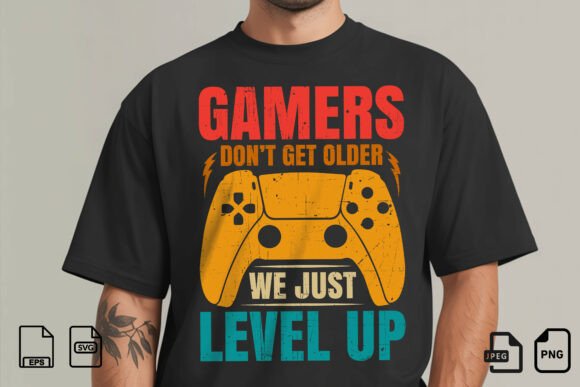Graphics for Gamers Level Up T-Shirt Designs