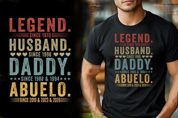 LEGEND HUSBAND DADDY ABUELO: Top Graphics & T-Shirt Designs