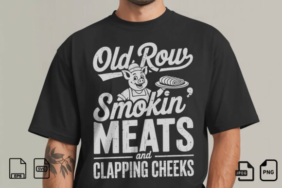 Old Row Smokin Meats: Bold Graphics for T-Shirt Designs