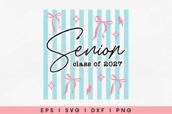 Preppy Senior 2027 Graphics for T-Shirt Designs
