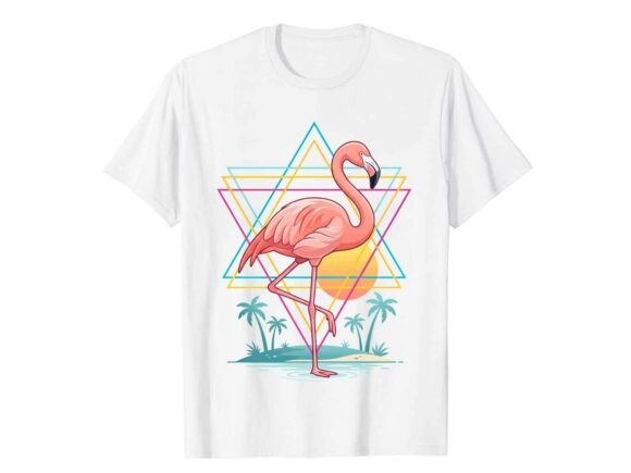 Retro Pink Flamingo Graphics for T-Shirt Designs