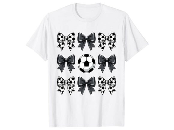 Soccer Bow Pattern: Graphics for T-Shirt Designs
