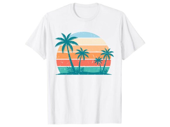 Vintage Palm Trees Summer T-Shirt: Graphics & Designs