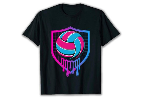 Volleyball Drip Graphics for Modern T-Shirt Designs
